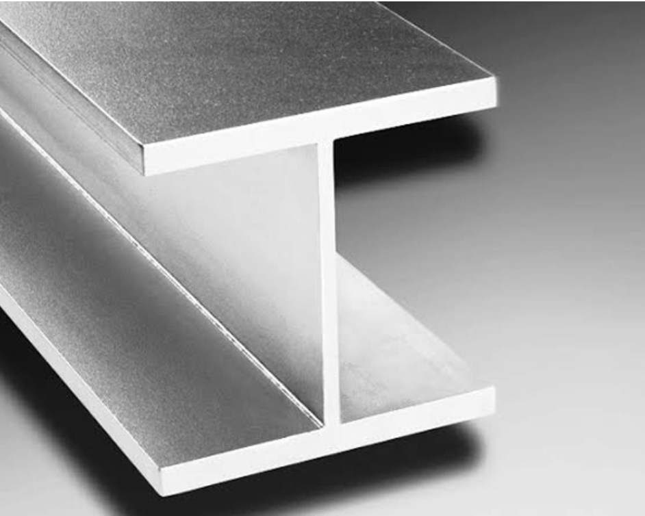 Various shaped steel sections including I-beams, angles, and channels